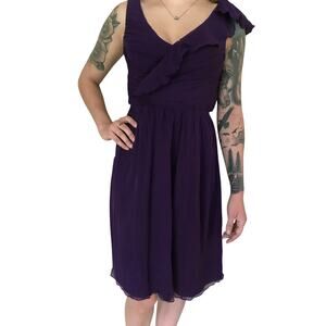 J.Crew Serena Silk Chiffon Dress Purple Size 4